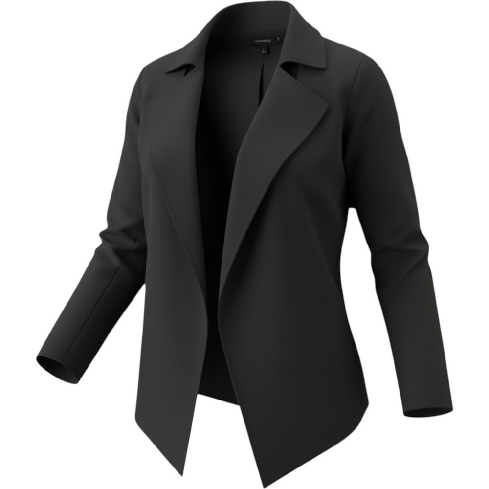 J. Jill Wearever Collection Black Open Front Draped Blazer Jacket 1X Women's